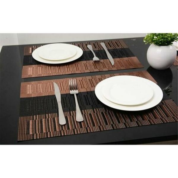 6 stk. skridsikre PVC-pladeunderlag Vaskbare pladeunderlag (45x30cm) Pladeunderlag til køkken, stue, have eller spisestue (sort-