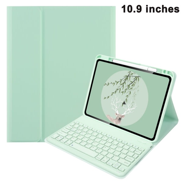 CQBB Kompatibelt iPad-tangentbord med pennfack all-inclusive skyddskåpa-ipad/Air4/10.9 fräsch grön vanlig