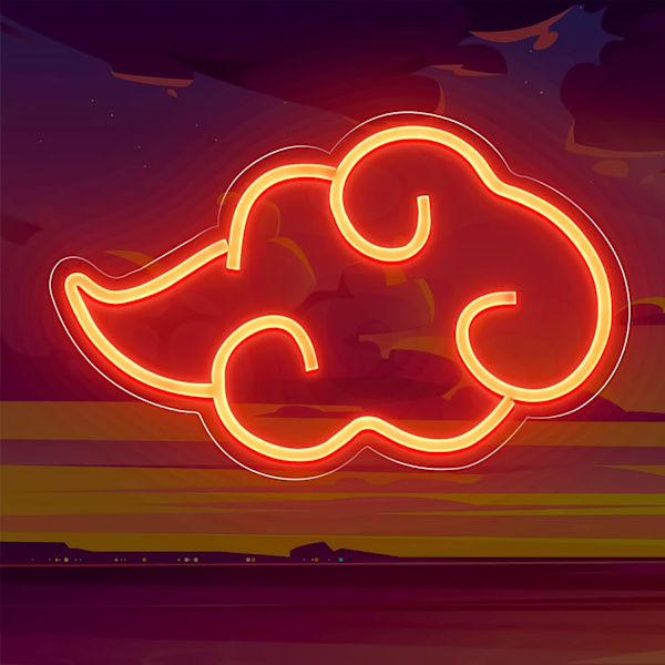 Spel Neon-skylt, LED USB/Batteri Neonljus för Spelrum, Sovrum, Bar, Festdekoration red clouds