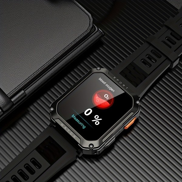 Ny 5,11 cm Robust Militär Smart Klocka Herr För Android IOS Fitness Klockor Ring Smartwatch Blod Syre Klocka 100+ Sport Klocka Herr + Box Svart