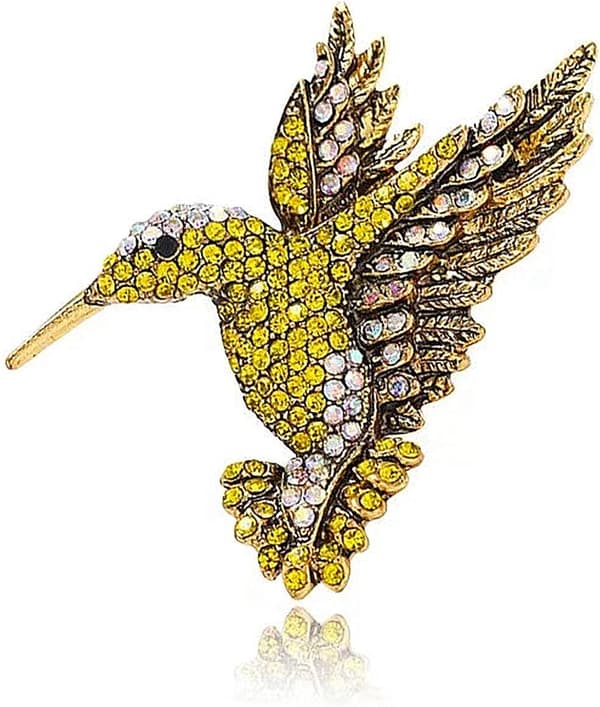 Kolibrinålar för kvinnor, modefågelnålar, eleganta strasskristalldjurbroscher, nål-max