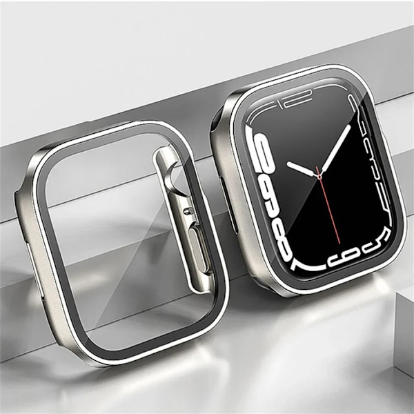 Lasikoteho Apple Watchille Fall Series 8 7 6 5 4 SE 44mm 40mm 41mm 45mm Suora Reuna Näytönsuoja Äpple Kello Tarvikkeet Punainen 18 Series 7-8 45mm