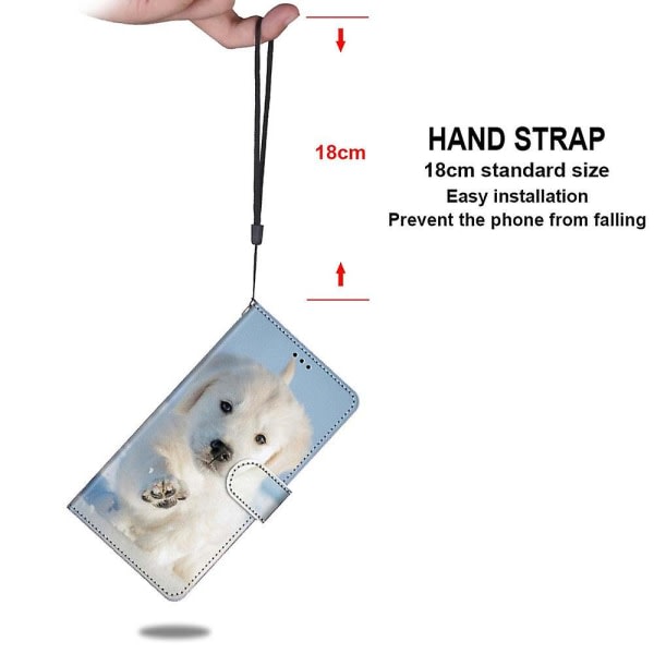 SQBB Case för Samsung Galaxy A52s 5g cover Magnetkortplatser Creative White Puppy Pattern Case Coque