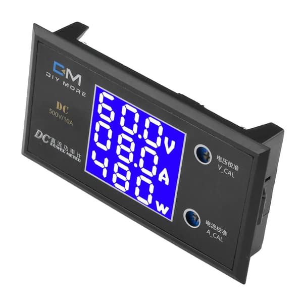 LCD Digital Voltmeter Amperemeter Wattmeter DC0-500V 10A 999W Spännings Ström Effektmätare Volt Detektor Testare Monitor—max