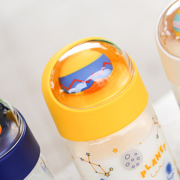 Barns vattendricksflaska söt för barn tecknad söt utrymme glas kreativ personlighet par Space vit 360ML