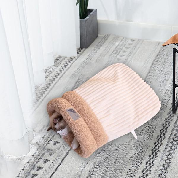 Plush Kattsäck, Tvättad Stor Kattsäng, Mysig Plushväska för Vintern Beige 36 x D 25 x H 25 cm