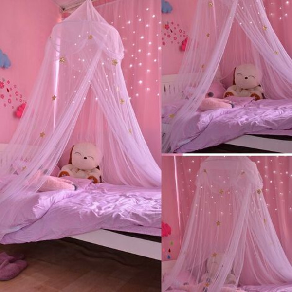 Myggenet til børn Butterfly Canopy Myggenet 65*250*1000cm (Hvide stjerner)