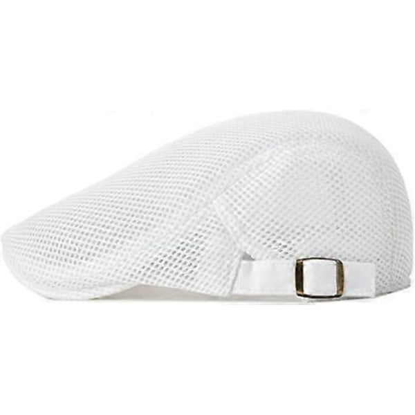 Herr Andningsbar Mesh Sommarhatt Justerbar Newsboy Basker Ivy Hatt Platt Hatt