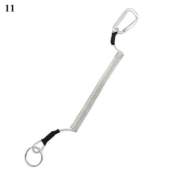 Ny Spiral Stretch Keychain Elastisk Fjäder Rep Nyckelring Metall Karabinhake För Utomhus Anti-Förlorade Telefon Fjäder Nyckelband Lås Haka 10 1.2m