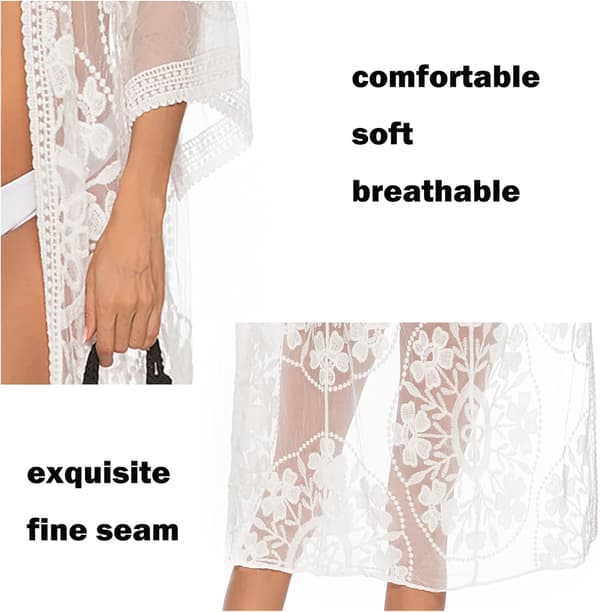 Bikini Yläosa Peite Kimono Rantamekko Pitsissä_max
