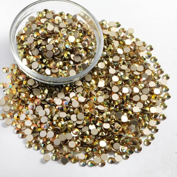 14400 stk Metall Solgull Flatback Rhinestones for Håndverk, SS20, 4,6-4,8 mm Metal Sunlight SS20/14400pcs