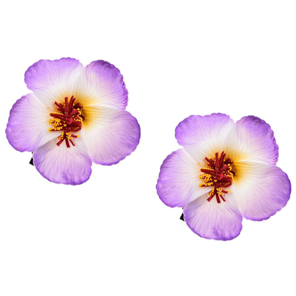 2 stk. Hawaii Plumeria Hårklipp for Strandfest (Lilla) Purple