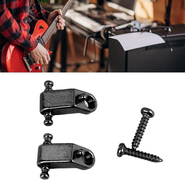 Stränghållare för elgitarr, Tree Standard Roller String Guides Metal Elektrisk Gitarr String Guide Retainer Byte (Svart) Svart