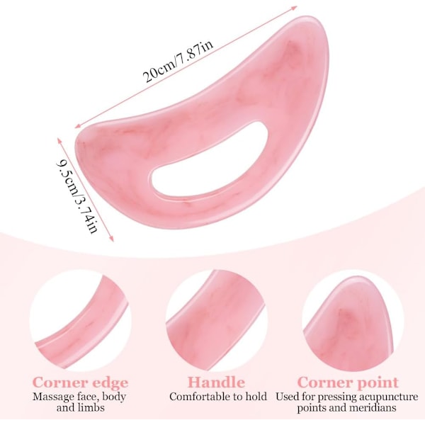 Suuri Gua Sha -hierontalaite, lymfaterapiahierontalaite ja selluliittihierontalaite jaloille, kasvoille, selälle ja lihaskivun lievitykseen Rosa-A
