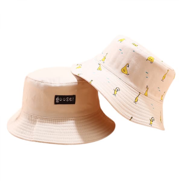 Søt bøttehatt strandfiskerhatter for kvinner, vendbar D Beige Beige