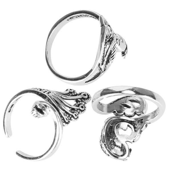 3 st justerbara stickringar för stickning, virknålsöglor, garnstyrning, fingerhållare, syverktyg