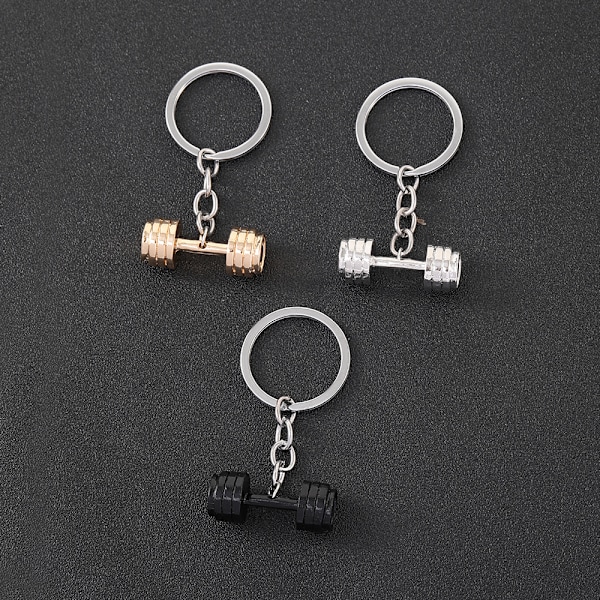 1 st miniatyrdumbbell i titanlegering, nyckelring för gym och fitness F F