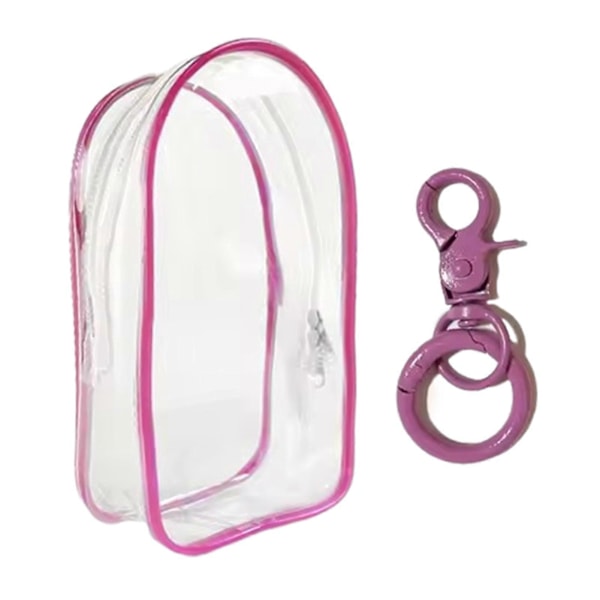 PVC Labubu Docka Skyddsväska Vattentät Transparent Labubu Docka Skyddsfodral för Tecknade Figurer [DB] Dark Pink