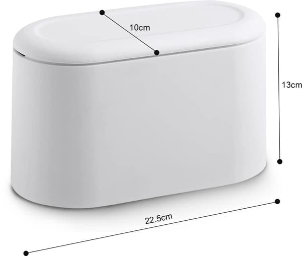Skrivebordsbeholder - Minibeholder - Sensorbeholder - Liten og solid - Egnet for kommoder, skrivebord, bad og biler - Hvit