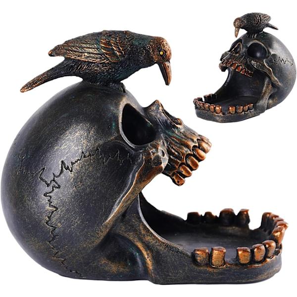 Kråkefigurer Hjemmeindretning - Kraniehoved Møntbakke, Gotisk Halloween-arrangør 2st