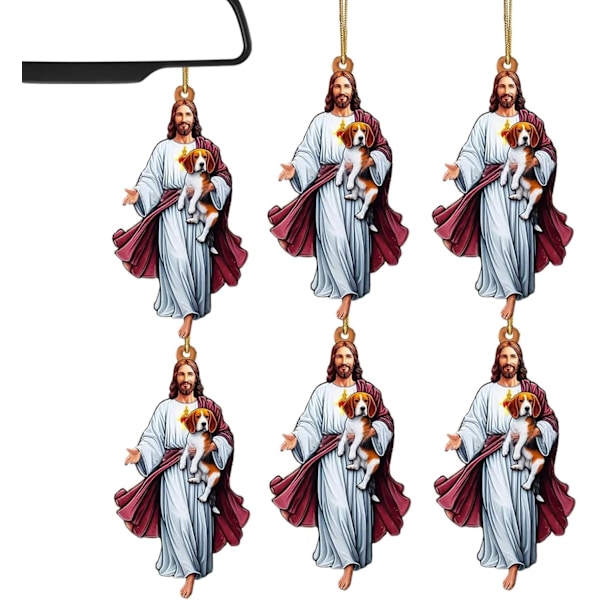 Set med 6 Akryl Julgranspynt, Unika Semesterdekorationer för Trädet And