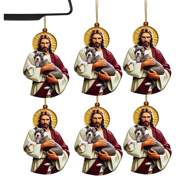 Set med 6 Akryl Julgranspynt, Unika Semesterdekorationer för Trädet Dimensions (cm):