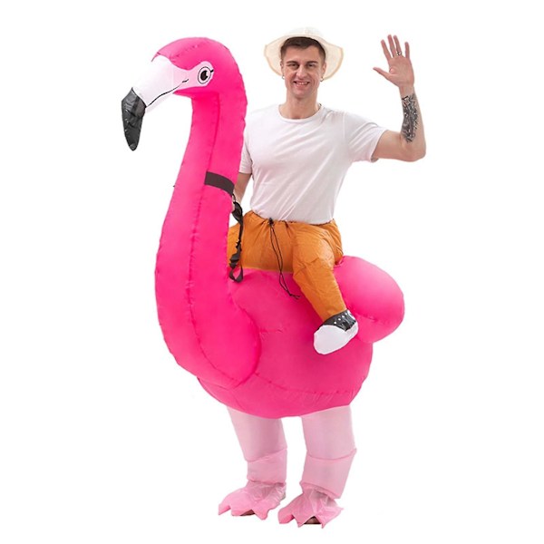 Snabb Leverans Flamingos/Strutsar/Griffiner Ridande Uppblåsbar Dräkt Stilfulla Rollspelsdräkter För Aktivitetsfest Scen Flamingo