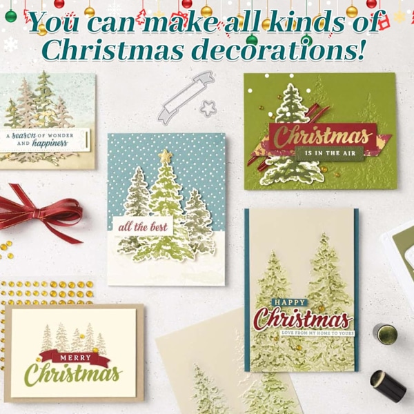 Metallstansar och stämpelset 2024 | transparent julstämpel för DIY, födelsedagar, scrapbooking och hantverk | stansmallar nyheter 2024 (set 1) Set 1
