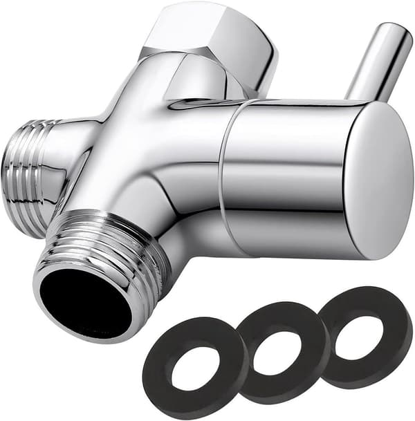 G1/2\" Dusjhodediverterventil - 100 % solid messing dusjarmdiverterventil for håndholdt dusjhode og fast sprayhode - G1/2 20 mm diameter 3