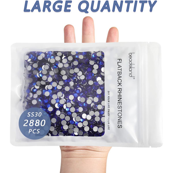 2880 kpl Kuninkaallinen Sininen Litteät Strassit DIY-Töihin, Safiiri, SS30, 6.3-6.5mm Sapphire SS30/2880pcs