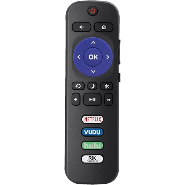TCL-erstatningsfjernkontroll for Roku TV med Netflix / VUDU / Hulu / Roku-taster - Svart