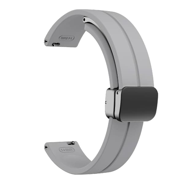 Silikonearmbånd til Garmin Lily 2 med magnetisk foldespænde Lysegrå_max Light Grey Black Buckle