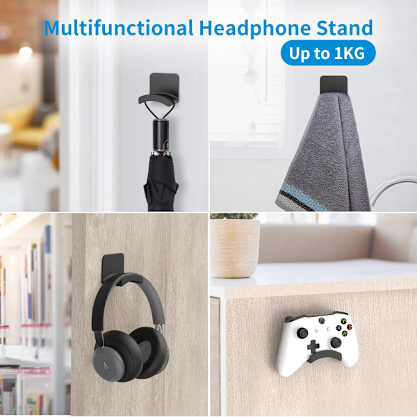 Sportlink Universal Hörlurar Stativ Gaming Controller Hållare Headset Display Rack Under Skrivbord Hänger Krok För Öronphone Väggfäste Vit Stativ