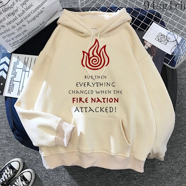 Unisex Avatar The Last Airbender Fire Nation Hoodie Herr Harajuku Hip Hop Casual Streetwear Kawaii Anime Print Sweatshirts Man 30446 3XL