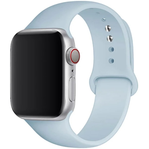 Silikonrem til Apple Watch Band 45mm 44mm 42mm 49mm 41mm 40mm 38mm correa armband iwatch Series 8 7 9 SE 4 3 5 Ultra 6 Fog Blue 38 40 41 mm M-L