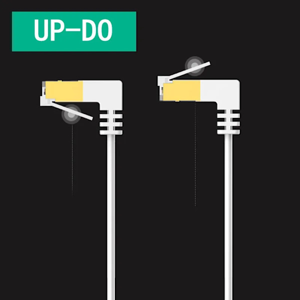 Ultra-tunn Cat 6 Ethernet-kabel, vinklad hög-bas, UTP-nätverkskabel, kategori 6, vit, 0,5 m, 1 m, 1,5 m, 2 m, 3 m, 5 m 3m UP-DO