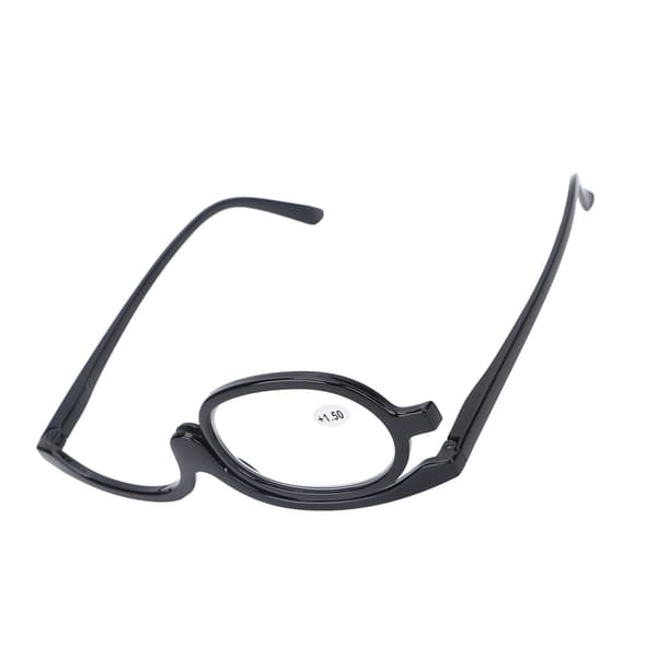 Forstørrelsesglas Makeup Briller Flip Down-linse Moderigtige makeup Enkeltsidede briller Sort(+1,50 )_max