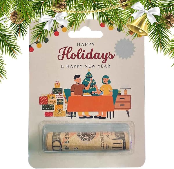 Morsom Julepengeskrin Ornament, Tredekorasjon for Juletreet, Sett E E