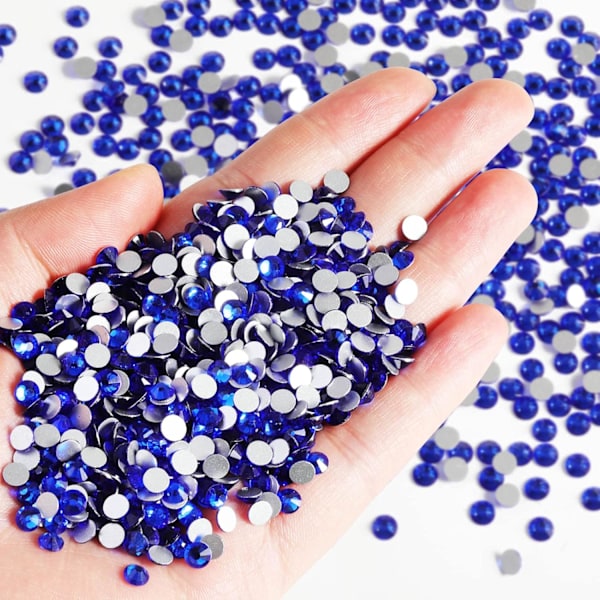 14400 stk Royal Blue Flatback Rhinestones for DIY Håndverk, Safir, SS6, 1.9-2.1mm Sapphire SS6/14400pcs