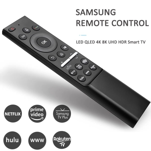 Universal Bluetooth Röstfjärrkontroll för Samsung TV LED QLED 4K 8K UHD HDR Smart TV Netflix Prime Video Ingen röstkontroll