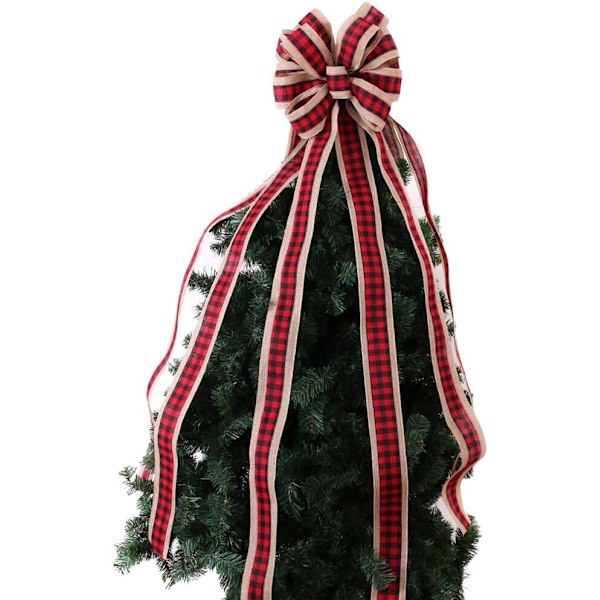 Julrosett, dekoration, stor julgran, rosett, julgransprydnad, för juldekoration, röd julrosett, julkrans, julgran, hängande dekoration Svart