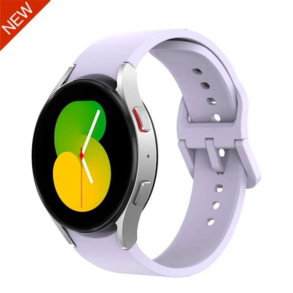 Silikonarmband för Samsung Galaxy Watch 6 5 4 44mm 40mm 45mm Watch Ersättningsband för Watch 6 4 Classic 47mm 43mm 46mm Lavendel lila Galaxy 5 pro 45mm