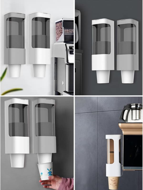 Engångskopp dispenser väggmontering dragtyp papper kopphållare arrangör maskin grå väggmontering disponibla koppar dispenser Grå