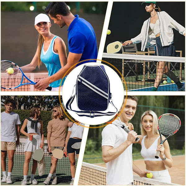 Ketchertaske, Tennis ketchertaske, Tennis ketchertaske, Tennis ketchertaske til mænd og kvinder, Letvægts skuldertaske til tennis ketchere og badminton ketchere Blå