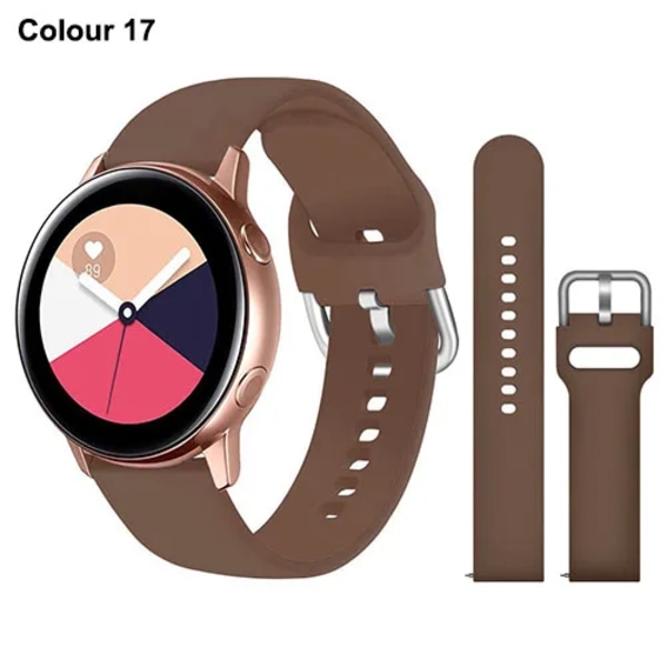 20 mm 22 mm silikonrem for Samsung Galaxy Watch Active 2 Watch 3 4 5 6 45 mm 42 mm 47 mm Gear S3 Rem for Amazfit bip Color 17 for galaxy 41mm