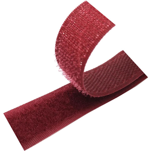 Sy fast kardborreband med krok och ögla, Kardborrband Sy på 25 MM, icke vidhäftande fästremsor(Mörk Röd,25MM x 25Yards) Dark Red 25MM x 25Yards