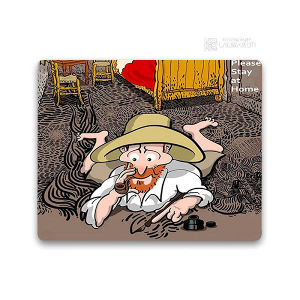 Liten musmatta tecknad Van Gogh Illustration PC Gamer-skåp Tangentbord Skrivbordsmatta Datorspelstillbehör Musmatta Animemattor ZY003227 40x45cm