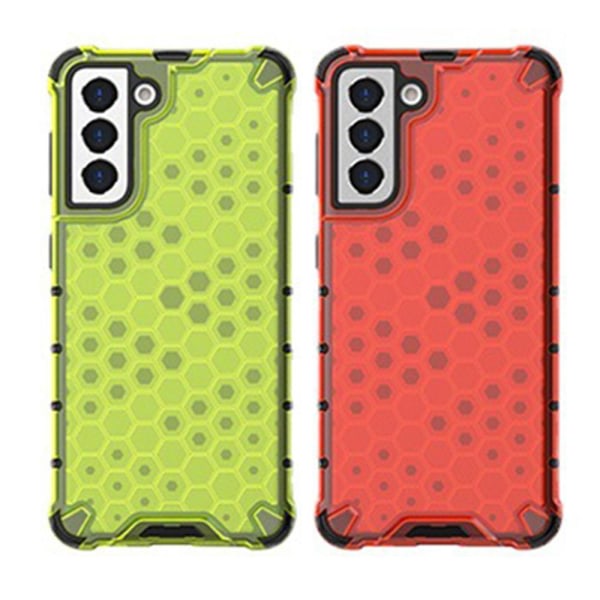 SQBB Honeycomb phone case Kompatibel med Samsung S22, röd+grön null ingen