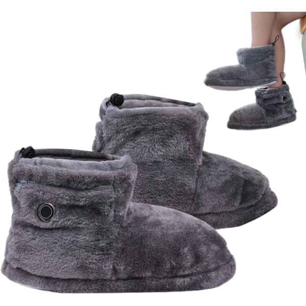 Electric Heated Slippers | Cozy Winter Foot Warmers with Timer - Five Temperatures for Adults