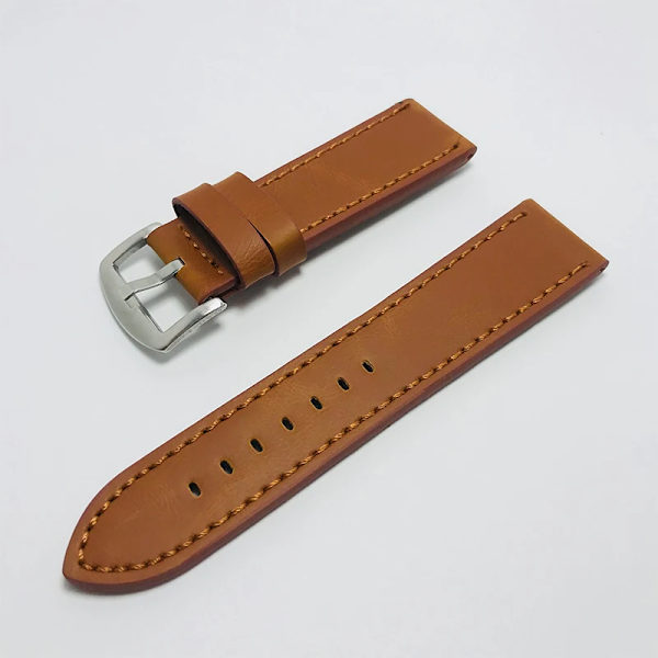 Ny 18 mm 20 mm 22 mm 24 mm Læderrem af kohud Herre Dame Sort Watch Universal Vandtæt Rem Tilbehør Mørk Kaffe 24mm